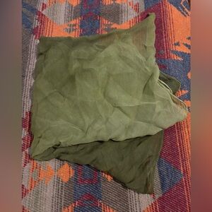 Vintage, Olive Green, Silk, Fashion Scarf